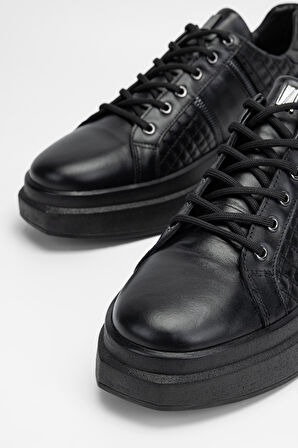 Valmenti Erkek Siyah Hakiki Deri Sneakers & Spor Ayakkabı 352 19229 ERK AYK SK23/24