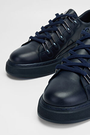 Valmenti Erkek Lacivert Hakiki Deri Sneakers & Spor Ayakkabı 352 19211 ERK AYK SK23/24