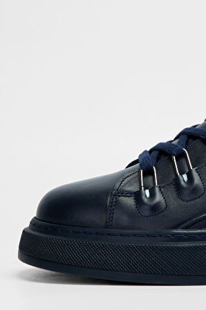 Valmenti Erkek Lacivert Hakiki Deri Sneakers & Spor Ayakkabı 352 19211 ERK AYK SK23/24