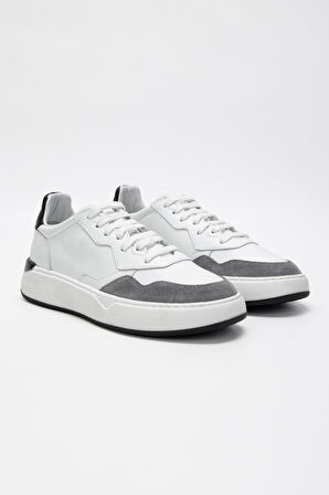 Valmenti Erkek Beyaz/gri Hakiki Deri Sneakers & Spor Ayakkabı 698 1078-5 ERK AYK SK23/24