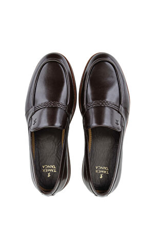 Tamer Tanca Erkek Hakiki Deri Kahverengi Loafer Ayakkabı 183 20071 ERK AYK SK23/24 KAHVE
