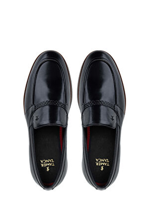 Tamer Tanca Erkek Hakiki Deri Siyah Loafer Ayakkabı 183 20071 ERK AYK SK23/24 SIYAH
