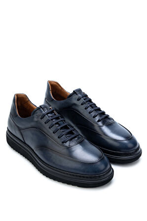 Tamer Tanca Erkek Hakiki Deri Lacivert Casual Ayakkabı 183 28952 ERK AYK SK23/24 LACI ALK