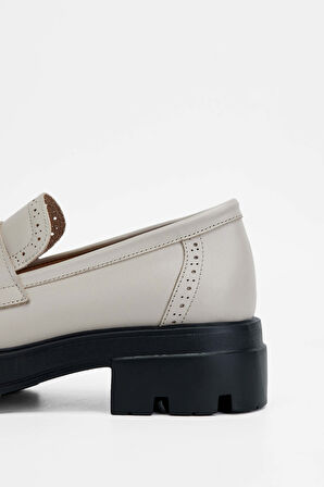 Tamer Tanca Kadın Hakiki Deri Vizon Loafer Ayakkabı 775 4110 BN AYK SK23/24 VIZON DR