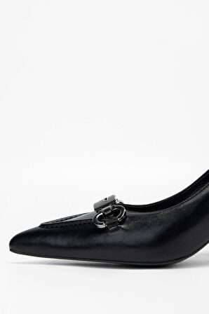 Tamer Tanca Kadın Vegan Siyah Topuklu & Stiletto Ayakkabı 1007 1778 BN AYK SK23/24 SIYAH