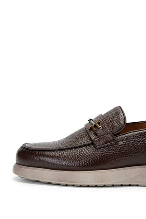 Tamer Tanca Erkek Hakiki Deri Kahverengi Loafer Ayakkabı 183 22207 ERK AYK SK23/24 KAHVE