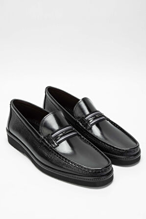 Tamer Tanca Erkek Hakiki Deri Siyah Loafer Ayakkabı 342 7876 ERK AYK SK23/24 SIYAH GYK