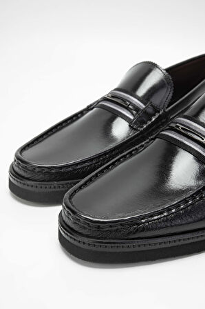 Tamer Tanca Erkek Hakiki Deri Siyah Loafer Ayakkabı 342 7876 ERK AYK SK23/24 SIYAH GYK