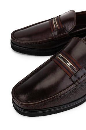 Tamer Tanca Erkek Hakiki Deri Kahverengi Loafer Ayakkabı 342 7876 ERK AYK SK23/24 KAHVE GYK
