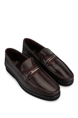 Tamer Tanca Erkek Hakiki Deri Kahverengi Loafer Ayakkabı 342 7876 ERK AYK SK23/24 KAHVE GYK