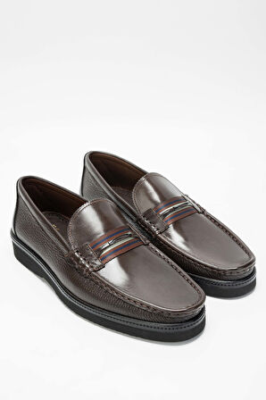 Tamer Tanca Erkek Hakiki Deri Kahverengi Loafer Ayakkabı 342 7876 ERK AYK SK23/24 KAHVE GYK