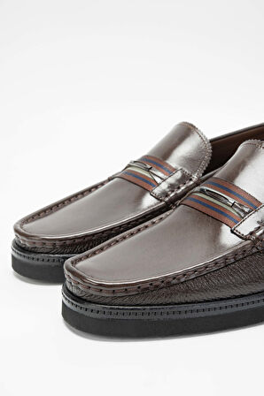 Tamer Tanca Erkek Hakiki Deri Kahverengi Loafer Ayakkabı 342 7876 ERK AYK SK23/24 KAHVE GYK