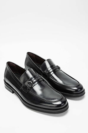 Tamer Tanca Erkek Hakiki Deri Siyah Makosen Ayakkabı 342 7360 ERK AYK SK23/24 SIYAH MLK