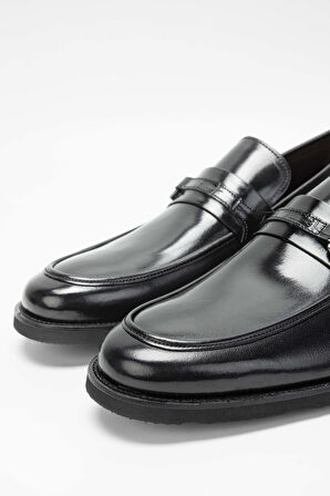 Tamer Tanca Erkek Hakiki Deri Siyah Makosen Ayakkabı 342 7360 ERK AYK SK23/24 SIYAH MLK