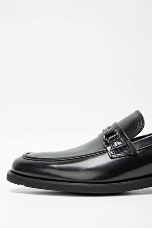 Tamer Tanca Erkek Hakiki Deri Siyah Makosen Ayakkabı 342 7360 ERK AYK SK23/24 SIYAH MLK