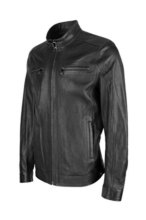 Tamer Tanca Erkek Hakiki Deri Siyah Jumbo Deri Mont 974 TT-01 ERK DERIMONT Y23 SIYAH JUMBO