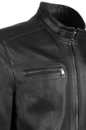 Tamer Tanca Erkek Hakiki Deri Siyah Jumbo Deri Mont 974 TT-01 ERK DERIMONT Y23 SIYAH JUMBO