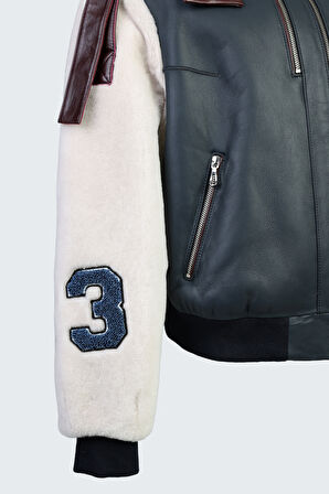 Valmenti Kadın Lacivert DERI/KURK Deri Mont 616 6432 BN DERIMONT SK23/24