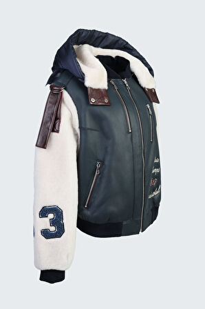 Valmenti Kadın Lacivert DERI/KURK Deri Mont 616 6432 BN DERIMONT SK23/24