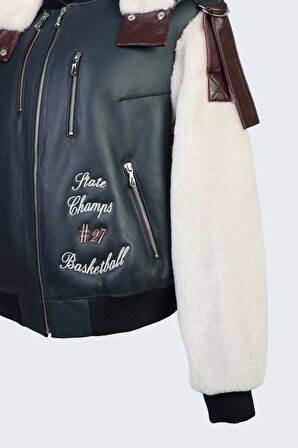 Valmenti Kadın Lacivert DERI/KURK Deri Mont 616 6432 BN DERIMONT SK23/24