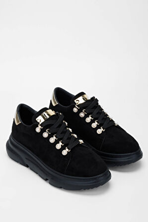 Tamer Tanca Kadın Vegan Siyah Süet Sneakers & Spor Ayakkabı 1009 1009 BN AYK SK23/24 SIYAH SUET