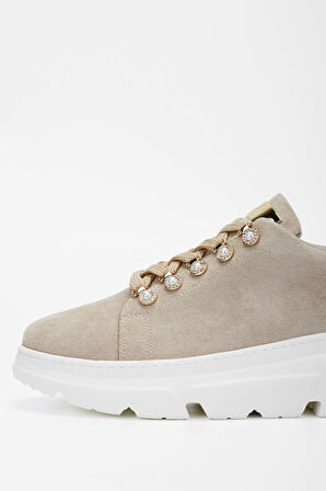 Tamer Tanca Kadın Vegan Bej Sneakers & Spor Ayakkabı 1009 1009 BN AYK SK23/24 BEJ SUET
