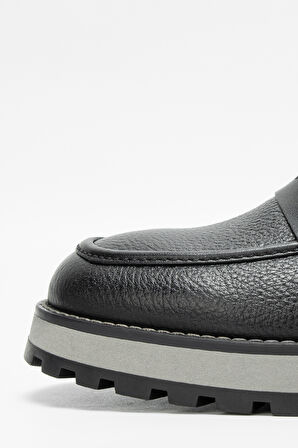 Valmenti Erkek Siyah Floter Hakiki Deri Loafer Ayakkabı 537 3374 ERK AYK SK23/24