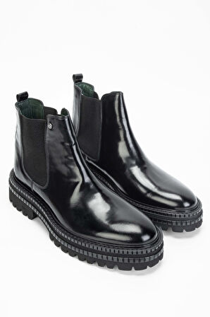 Tamer Tanca Erkek Hakiki Deri Siyah Açma Casual Bot 537 3376 ERK BOT SK23/24 SIYAH ACMA