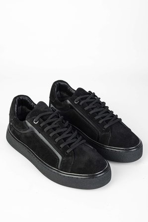Tamer Tanca Kadın Hakiki Deri Siyah Süet Sneakers & Spor Ayakkabı 804 1834 BN AYK SK23/24 SIYAH SUET