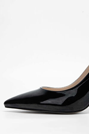 Tamer Tanca Kadın Vegan Siyah Rugan Stiletto Ayakkabı 886 1988 BN AYK SK23/24 SIYAH RGN