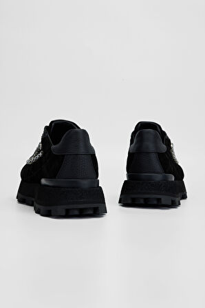 Valmenti Kadın Siyah Süet Deri Sneakers & Spor Ayakkabı 1011 6187 BN AYK SK23/24