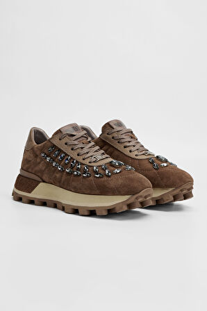 Valmenti Kadın Taba Süet Deri Sneakers & Spor Ayakkabı 1011 6187 BN AYK SK23/24