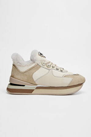 Valmenti Kadın Bej Floter Hakiki Deri Sneakers & Spor Ayakkabı 1011 6195 BN AYK SK23/24