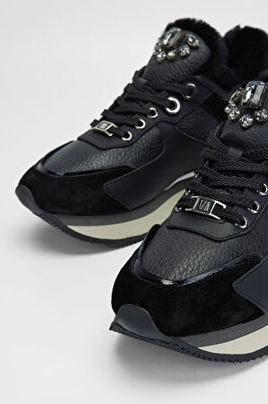 Valmenti Kadın Siyah Floter Hakiki Deri Sneakers & Spor Ayakkabı 1011 6195 BN AYK SK23/24