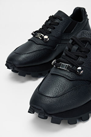 Valmenti Kadın Siyah Floter Hakiki Deri Sneakers & Spor Ayakkabı 1011 6215 BN AYK SK23/24