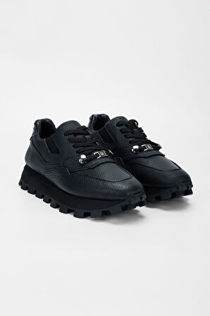 Valmenti Kadın Siyah Floter Hakiki Deri Sneakers & Spor Ayakkabı 1011 6215 BN AYK SK23/24