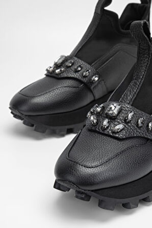 Valmenti Kadın Siyah Floter Hakiki Deri Casual Bot 1011 6212 BN BOT SK23/24