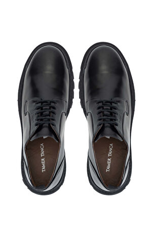 Tamer Tanca Erkek Hakiki Deri Siyah Açma Casual Ayakkabı 698 1082-8 ERK AYK SK23/24 SIYAH ACMA