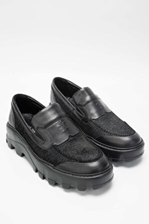 Tamer Tanca Erkek Hakiki Deri Siyah Loafer Ayakkabı 698 1061-6 ERK AYK SK23/24 SIYAH