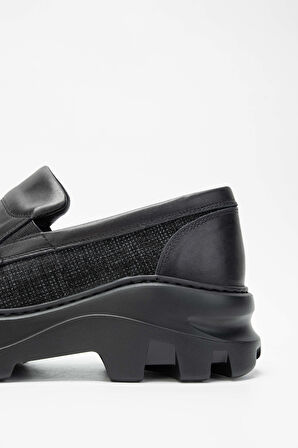 Tamer Tanca Erkek Hakiki Deri Siyah Loafer Ayakkabı 698 1061-6 ERK AYK SK23/24 SIYAH