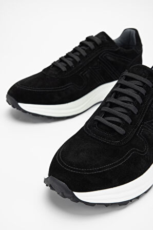 Valmenti AgathoErkek Siyah Süet Hakiki Deri Sneakers & Spor Ayakkabı 698 1088-1 ERK AYK SK23/24