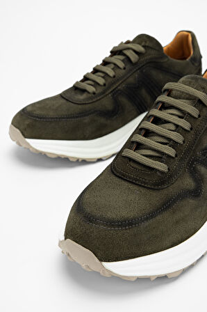 Valmenti AgathoErkek Haki Süet Hakiki Deri Sneakers & Spor Ayakkabı 698 1088-1 ERK AYK SK23/24