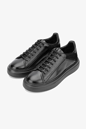 Valmenti Moreno Erkek Siyah Hakiki Deri Sneakers & Spor Ayakkabı 698 1080-5 ERK AYK SK23/24
