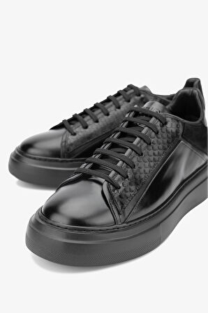 Valmenti Moreno Erkek Siyah Hakiki Deri Sneakers & Spor Ayakkabı 698 1080-5 ERK AYK SK23/24