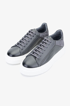 Valmenti Moreno Erkek Antrasit Hakiki Deri Sneakers & Spor Ayakkabı 698 1080-5 ERK AYK SK23/24