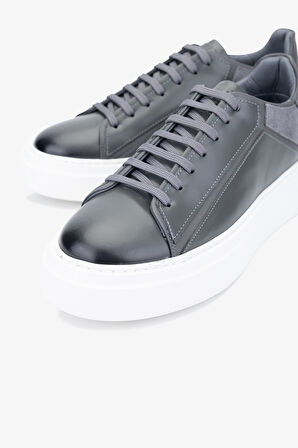 Valmenti Moreno Erkek Antrasit Hakiki Deri Sneakers & Spor Ayakkabı 698 1080-5 ERK AYK SK23/24