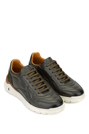 Tamer Tanca Erkek Hakiki Deri Haki Sneakers & Spor Ayakkabı 698 1084-3 ERK AYK SK23/24 HAKI