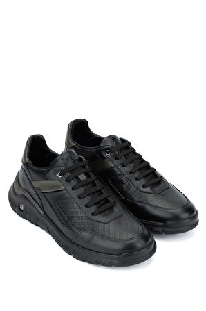 Tamer Tanca Erkek Hakiki Deri Siyah Sneakers & Spor Ayakkabı 698 1084-7 ERK AYK SK23/24 SIYAH