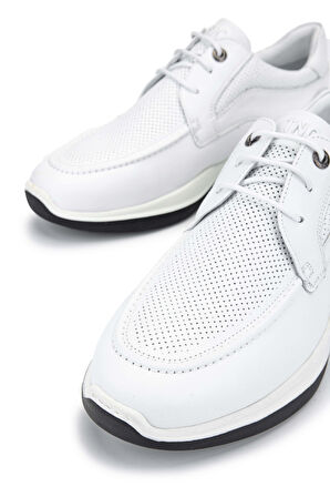 Tamer Tanca Erkek Hakiki Deri Beyaz Casual Ayakkabı 383 5953 ERK AYK Y24 BEYAZ NAPPA