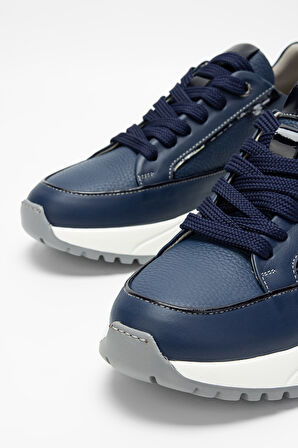 Valmenti Erkek Lacivert Floter Hakiki Deri Sneakers & Spor Ayakkabı 383 5689 ERK AYK SK23/24